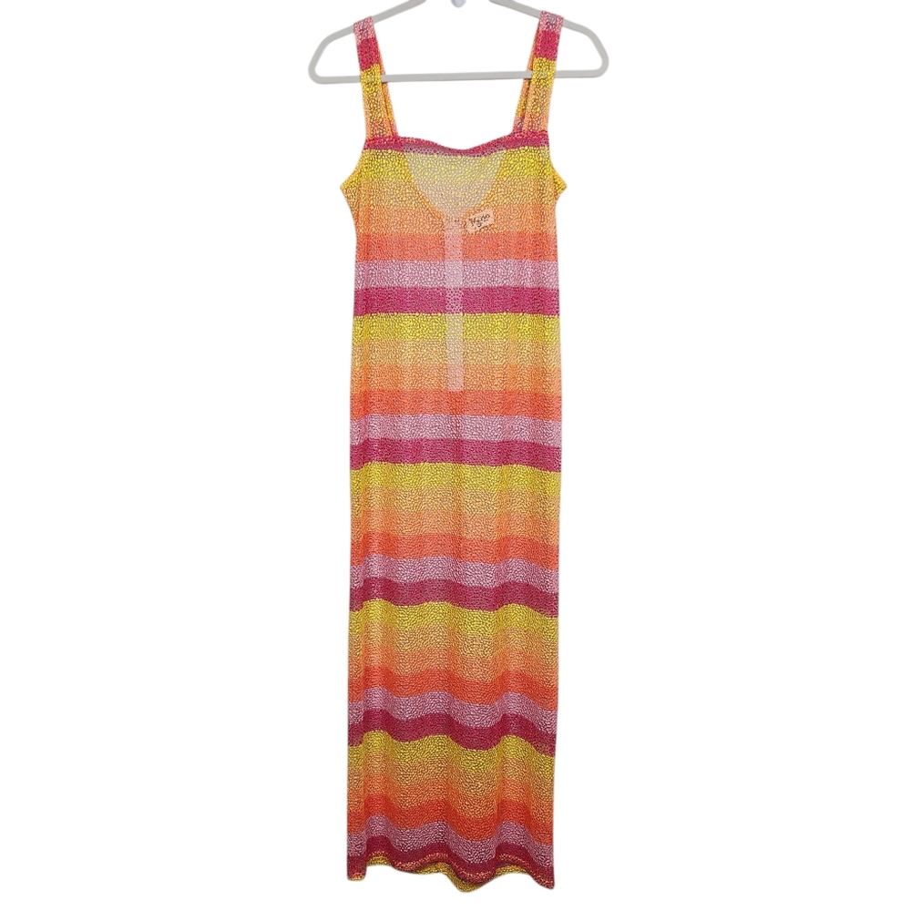 Show Me Your MuMu Striped Knit Maxi Dress in Pink, Orange, Yellow